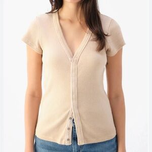 NWT AMO Amour Ribbed Tee in Camel! Size S